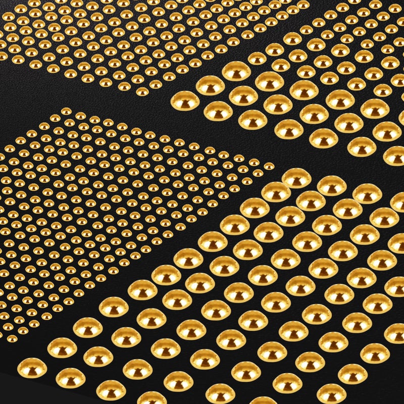 FEMBW 973Pcs Face & Hair Gems Stickers Fake Piercings– Self-Adhesive Face Jewels & Rhinestones for Eyes, Body, Makeup, Festivals – 3/4/5/6mm DIY Rave Accessories for Girls, Teens & Women (Golden) - Image 3